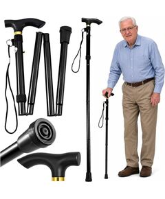 Lean Saliekams teleskopisks alumīnija spieķis 85–95 cm melns 29262 Трости