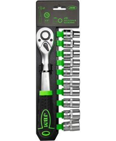 JBM Muciņu komplekts 10 -19mm 1/2" 6 kanšu, ar sprūdrata atslēgu 72z Muciņas 