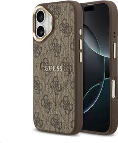 Guess Apple  iPhone 17 Pro PU Leather 4G Gold Frame MagSafe Case Brown Чехлы - альтернативные