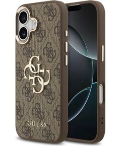 Guess Apple  iPhone 17 PU Leather 4G Metal Logo Gold Frame MagSafe Case Brown Чехлы - альтернативные