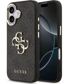 Guess Apple  iPhone 17 PU Leather 4G Metal Logo Gold Frame MagSafe Case Black Чехлы - альтернативные