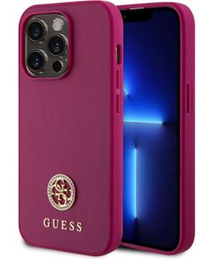 Guess Apple  Guess PU 4G Strass Metal Logo Case for iPhone 15 Pro Pink Чехлы - альтернативные