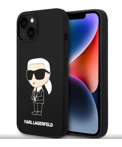 Karl Lagerfeld Apple  iPhone 15 Liquid Silicone Ikonik NFT Cas Black Чехлы - альтернативные