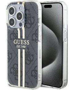 Guess Apple  iPhone 15 Pro Max hardcase IML 4G Gold Stripe Black Чехлы - альтернативные