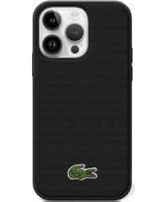 Lacoste Apple  iPhone 15 Pro Max HC MAGSAFE ICONIC PETIT PIQUE PU WOVEN LOGO Black Чехлы - альтернативные