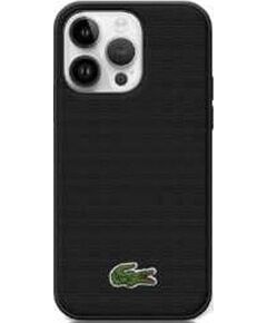 Lacoste Apple  iPhone 15 HC MAGSAFE ICONIC PETIT PIQUE PU WOVEN LOGO Black Чехлы - альтернативные