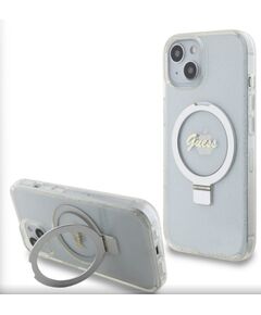Guess Apple  iPhone 15 IML Ring Stand Glitter MagSafe Case Transparent Чехлы - альтернативные