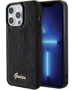 Guess Apple  iPhone 15 Pro HC SEQUIN SCRIPT METAL Black Чехлы - альтернативные
