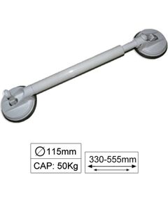 Piesūceknis stiklam teleskopisks 330 555mm, 2x115mm, kravnesība 50kg, JBM Specinstrumenti