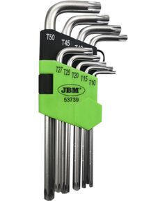 JBM L veida TORX atslēgu komplekts*9 gab. T10 T50 Atslēgu un instrumentu komplekti
