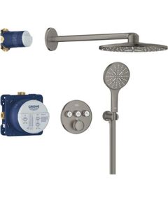 Grohe iebūvējama dušas sistēma ar termostatu SmartControl Rainshower SmartActive 310, brushed hard graphit Dušas un komplekti