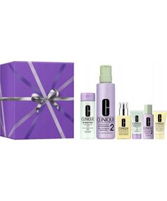 SET Clinique Great Skin Everywhere For Dry Combination Skin All About Clean sejas mazgāšanas želeja 200ml + attīrošs losjons 2 pīlinga toniks 487ml + Dramatically Different mitrinošs losjons + mitrinoša emulsija 125ml + sejas mazgāšanas želeja 30ml Dāvanu komplekti