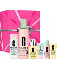 SET Clinique Great Skin Everywhere For Combine Taukainai Skin All About Clean sejas mazgāšanas līdzeklis 200ml + attīrošs losjons 3 pīlinga toneris 487ml + Dramatically Different mitrinošs gels 125ml + sejas mazgāšanas līdzeklis 30ml + toneris Dāvanu komplekti