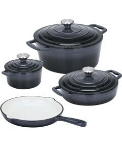 Cs Kochsysteme XANTEN cast iron 7pcs cookware set, grey Katli