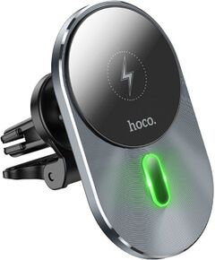 Hoco   CA91 Magic magnetic wireless fast charging car holder Wireless output: 5W/7.5W/10W/15W Grey Telefonu Turētāji Auto Velo Moto