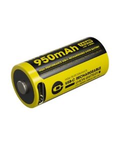 Nitecore NL169R uzlādējams 16340/RCR123A Li-ion akumulators – 950 mAh, USB-C uzlāde, 3,6V Dažādi piederumi tūrismam