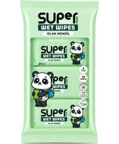 Huggies Super mini chusteczki nawilżane Panda, 8x8 szt Mitrās salvetes