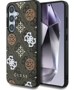 Guess 4G Printed Colored Peony Pattern MagSafe Aizsargapvalks priekš Samsung Galaxy S25 / brūns Neoriģinālie Maciņi