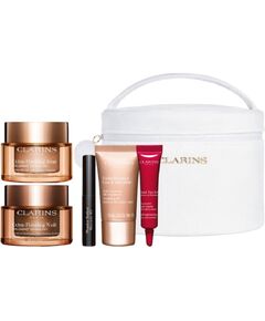 Set Clarins: Extra-Firming, Anti-Ageing, Day, Cream, For Face, 50 ml + Extra-Firming, Anti-Wrinkle, Night, Cream, For Face, 50 ml + Extra-Firming, Firming, Cream, For Neck & Decollete, 15 ml + Total Eye, Lift, Eye Serum, 7 ml + Wonder Perfect, Volumizing, Ķermeņa kosmētika