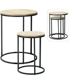 Excellent Houseware ZESTAW 2 STOLIKI KAWOWE BLAT DREWNIANY Jaunumi -Dārzam
