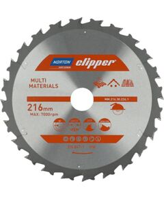 Griešanas disks kokam Norton 70184608130; 216x30 mm; Z24 Zāģripas