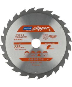 Griešanas disks kokam Norton 70184608062; 235x30 mm; Z24 Zāģripas
