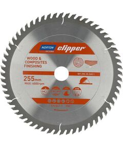 Griešanas disks kokam Norton Clipper 70184608110; 250x30 mm; Z60 Zāģripas