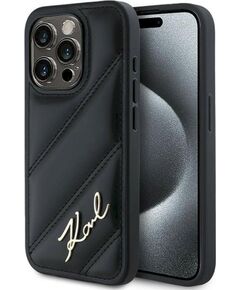 Karl Lagerfeld KLHCP14SPQDSMGK Diagonal Quilted Script Защитный чехол для iPhone 13/14/15 6.1" / чёрный Чехлы - альтернативные