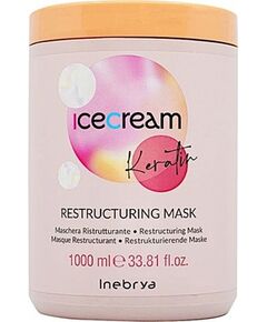 Inebrya Ice Cream Keratin Restructuring Mask 1000ml Matu kopšana