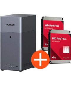 UGREEN NASync DH2300 NAS-система 2-отсековая 8TB с 2x WD WD40EFPX NAS HDD - 4 TB Внешние жесткие диски