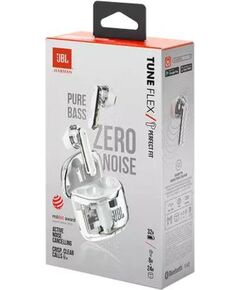 JBL TUNE FLEX - patiesi bezvadu austiņas ar trokšņu slāpēšanu Ghost White Austiņas