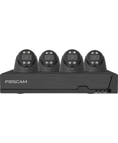 Reģistrators Foscam Foscam Fn9108E-T4-2T Black LAN IP uzraudzības komplekts ar 8 kanāliem un 4 kamerām 3840x2160 Px Video novērošanas kameras