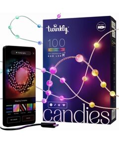 Twinkly Candies LED Christmas tree lights TWKP100RGB-T 6 m 100 pearl-shaped lights Ziemassvētku lampiņas, LED virtenes