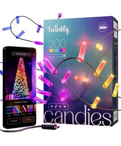 Twinkly Candies LED Christmas tree lights TWKC200RGB-G Candle shape Ziemassvētku lampiņas, LED virtenes