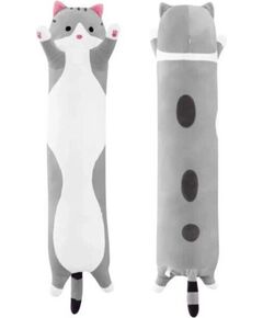 iLike Pluszak Plush Cat Soft Toy Laid Down Animal Mascot Hug Pillow for Children & Adults (KIDD-PLH-WT) Mīkstās rotaļlietas