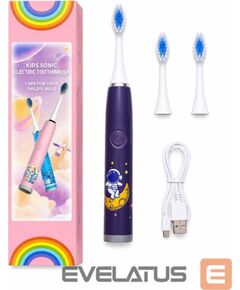 Szczoteczka iLike Kids Rechargeable Sonic Electric Toothbrush USB Charging 3 Brush Heads (1+2 Replacement Heads) Soft Bristles Waterpro (ILIKW3ET3PU)  Электрические зубные щетки, Ирригаторы 