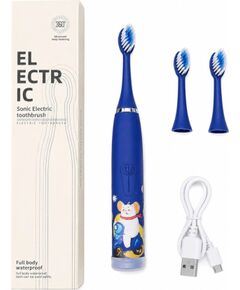 Szczoteczka iLike Kids Rechargeable Sonic Electric Toothbrush USB Charging 3 Brush Heads (1+2 Replacement Heads) Soft Bristles Waterpro (ILIKW3ET3B)  Электрические зубные щетки, Ирригаторы 