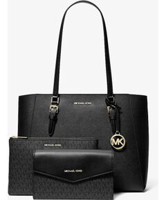 Michael Kors Charlotte 35R3GCFT3TBLA sieviešu ādas soma ar papildu somiņu, melna, 34 × 27 × 11 cm Женские сумки