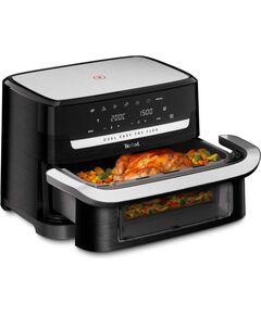 Tefal Dual Easy Fry Flex EY9228 9 L Stand-alone 2700 W Hot air fryer Black, Stainless steel Karstā Gaisa Katli (AirFryer)