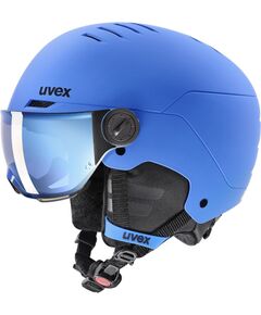 Kask narciarski dziecięcy UVEX Rocket jr. Visor blue matt Зимние спортивные шлемы