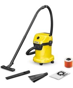 Universal hoover KARCHER WD 3 V-17/4/35 + nozzles 17 l 1000 W (1.628-124.0) Black, Yellow Пылесосы