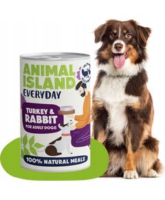 Animal Island ANIMAL ISLAND Indyk i królik - Karma mokra dla psów - 400g Suņu barība