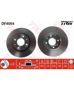 TRW Bremžu disks DF4054