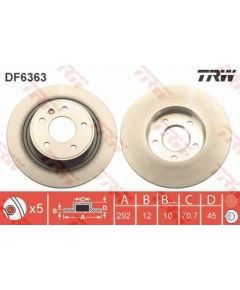 TRW Bremžu disks DF6363