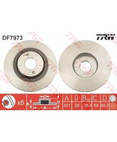 TRW Bremžu disks DF7973