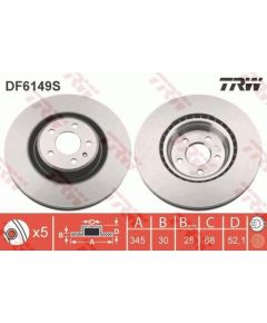 TRW Bremžu disks DF6149S