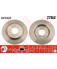 TRW Bremžu disks DF4420
