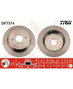 TRW Bremžu disks DF7374