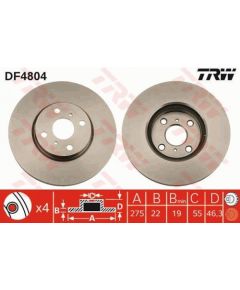 TRW Bremžu disks DF4804