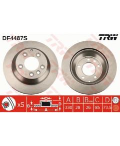 TRW Bremžu disks DF4487S